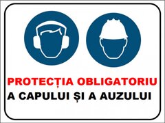 Placuta protectia obligatoriu a capului si a auzului